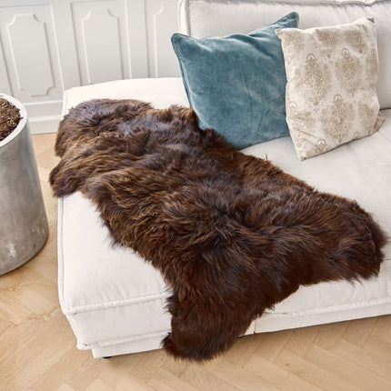 Öko-Lammfell | England | 90x60 cm Natürlich Dunkelbraun