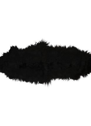 Dobbeltes Lammfell | Island | 160x60 cm Schwarz
