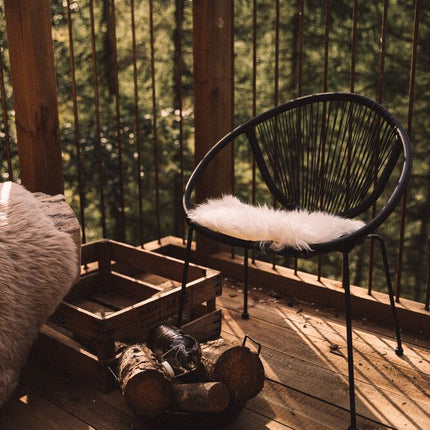 Stuhlkissen Premium | Langhaar | Neuseeland | D34cm Weiß