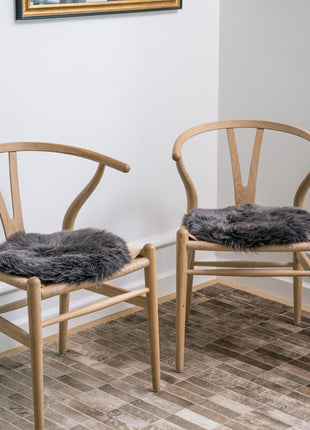 Lammfell Sitzkissen | Neuseeland | D34 Dunkelgrau