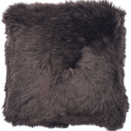 Lammfellkissen | Langhaar | Neuseeland | 45x45 cm Walnuss