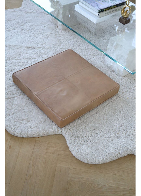 Quadratischer Sitzbezug | Premium Kalbsleder | 50x50x6 cm