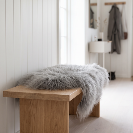 Lammfell | Island | Eingefärbt | 100+ cm Silber