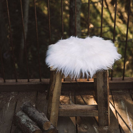Sitzkissen 2er Pack | Merino Lammfell | D35 cm Weiß