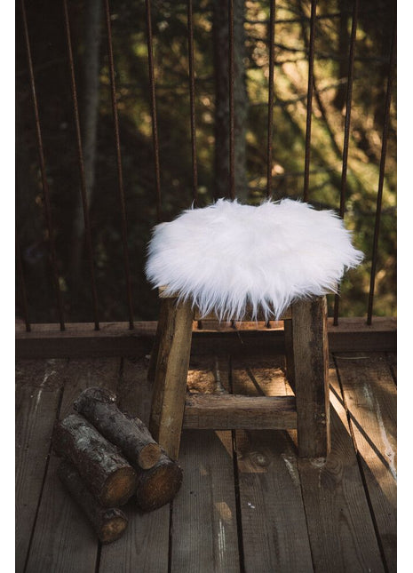 Sitzkissen 2er Pack | Merino Lammfell | D35 cm Weiß