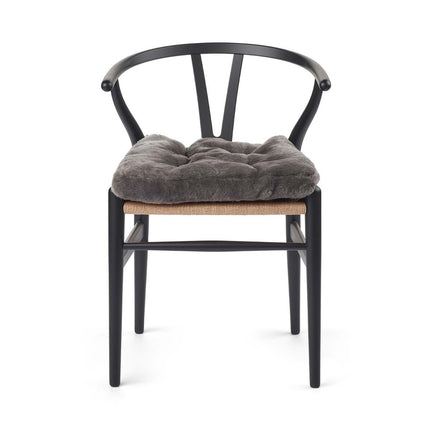 Sitzkissen | Mokassin Lammfell | Kalblederrückseite | 45x45 cm