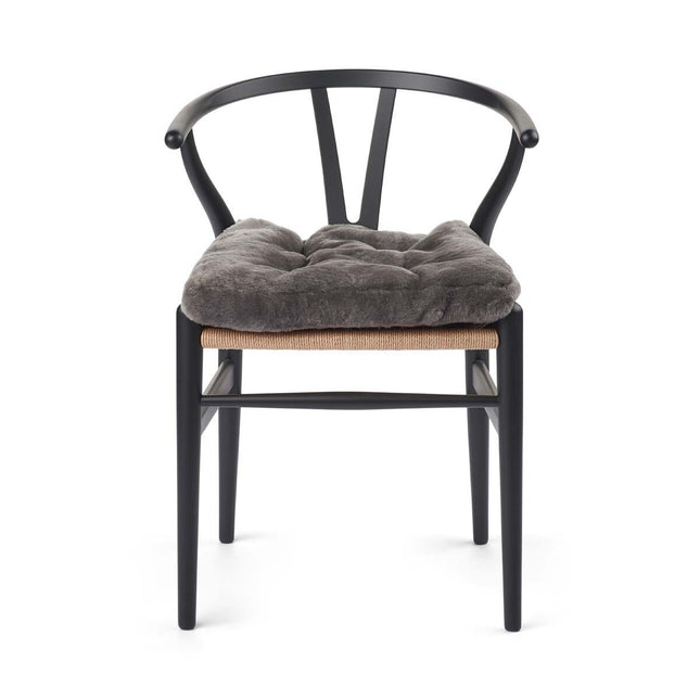 Sitzkissen | Mokassin Lammfell | Kalblederrückseite | 45x45 cm