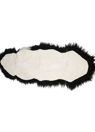 Dobbeltes Lammfell | Island | 160x60 cm Gefleckt (Schwarz mit weißen Flecken)