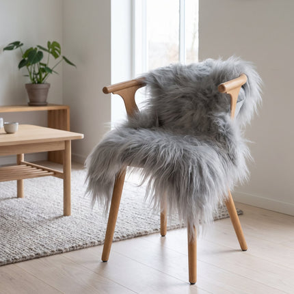 Lammfell | Island | Eingefärbt | 100+ cm Silber