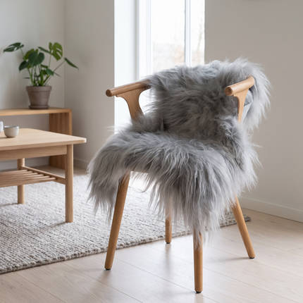 Lammfell | Island | Eingefärbt | 100+ cm Silber