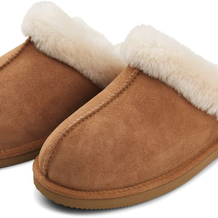 Lammfell Pantoffeln | Wildleder | Offene Ferse