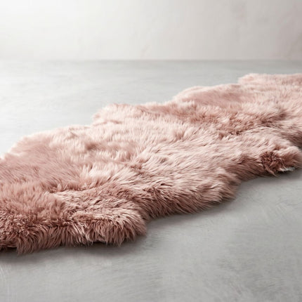 Merino Doppeltes Lammfell | Langhaar | 170x60 cm Rosa