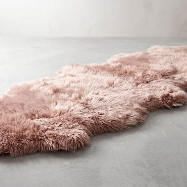 Merino Doppeltes Lammfell | Langhaar | 170x60 cm Rosa