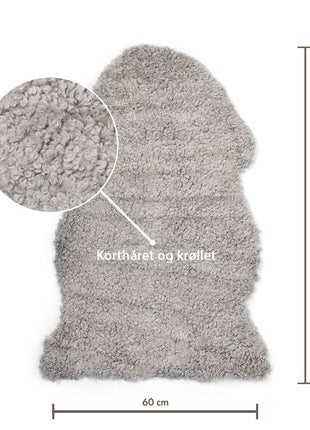 Merino Lammfell | Kurzhaar | Ca. 90x60 cm Grau