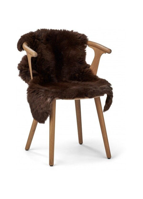 Öko-Lammfell | England | Naturweiß | 90x60 cm Natürlich Dunkelbraun