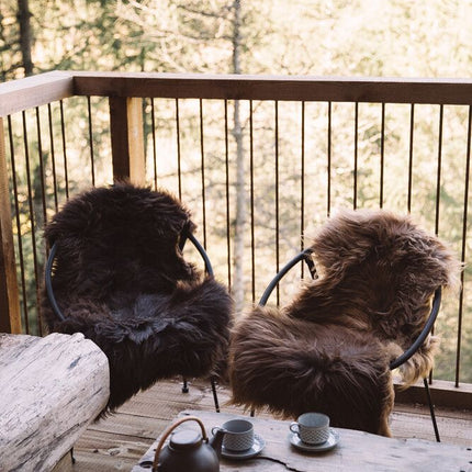 Öko-Lammfell | England | 90x60 cm Natürlich Dunkelbraun